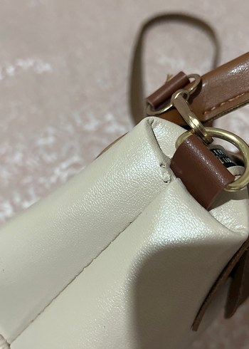 Beyaz Deri Kadın El Çantası - Görsel 6