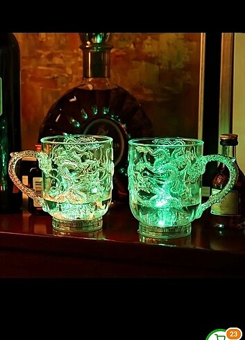 Işıklı bardak kulp lu ejderha li 