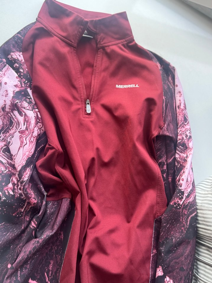 Bordo Uzun Kollu Mini Spor Üst - Görsel 2