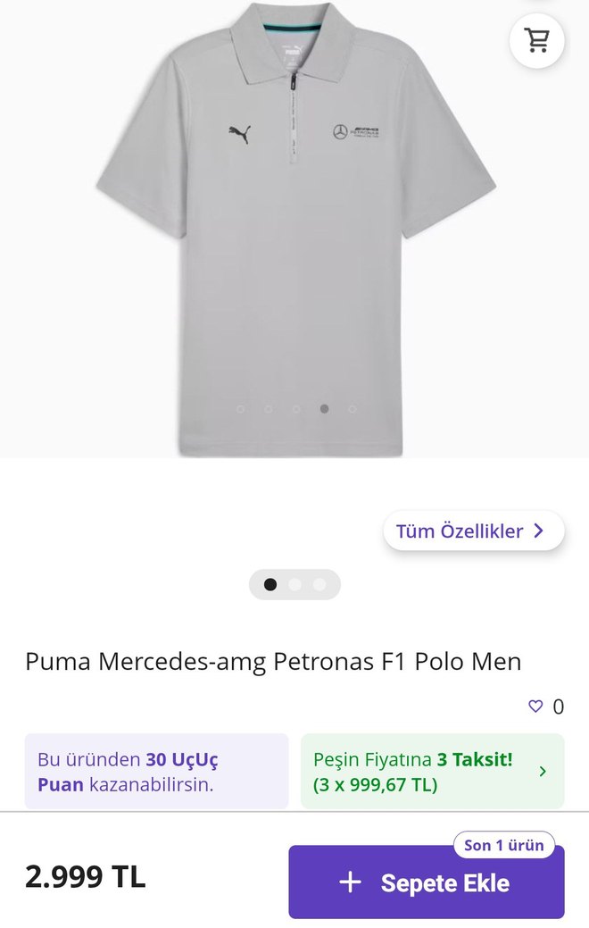Gri Puma Mercedes Polo Tişört - Görsel 2