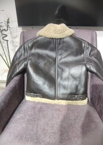 Kahverengi Kürklü Deri Kadın Ceket - Görsel 3