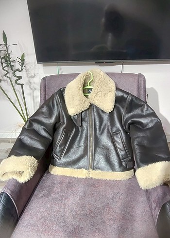 Kahverengi Kürklü Deri Kadın Ceket - Görsel 2