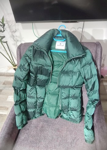 Kadın Koyu Yeşil Fermuarlı Kış Montu - Görsel 2