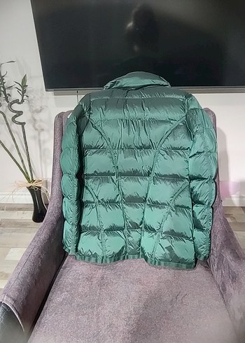 Kadın Koyu Yeşil Fermuarlı Kış Montu - Görsel 3