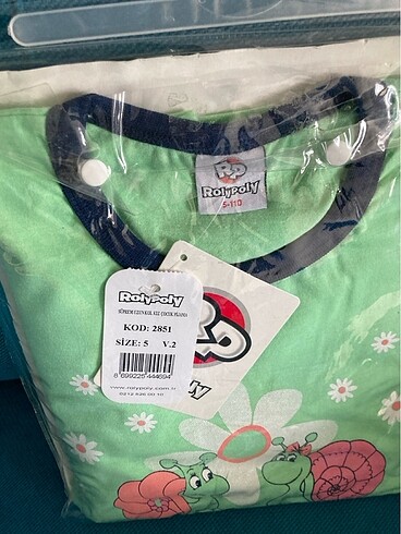 5 Yaş Beden yeşil Renk Rolypoly kız çocuk pijama 5 yaş