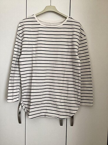 H&M Çizgili Oversize Sweatshirt