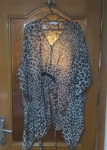 LC Waikiki Leopar Desenli Bohem Mini Kadın tunik