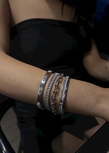 Çelik Kolye Küpe Bilezik Bileklik - Görsel 6