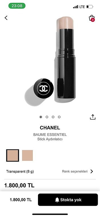  Beden Renk CHANEL TRANSPARENT STİCK AYDINLATICI