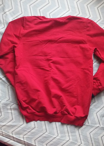 Kırmızı Baskılı Erkek Sweatshirt - Görsel 2