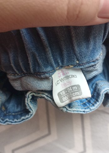 Düğmeli Mavi Kız Kot Şort - Görsel 3