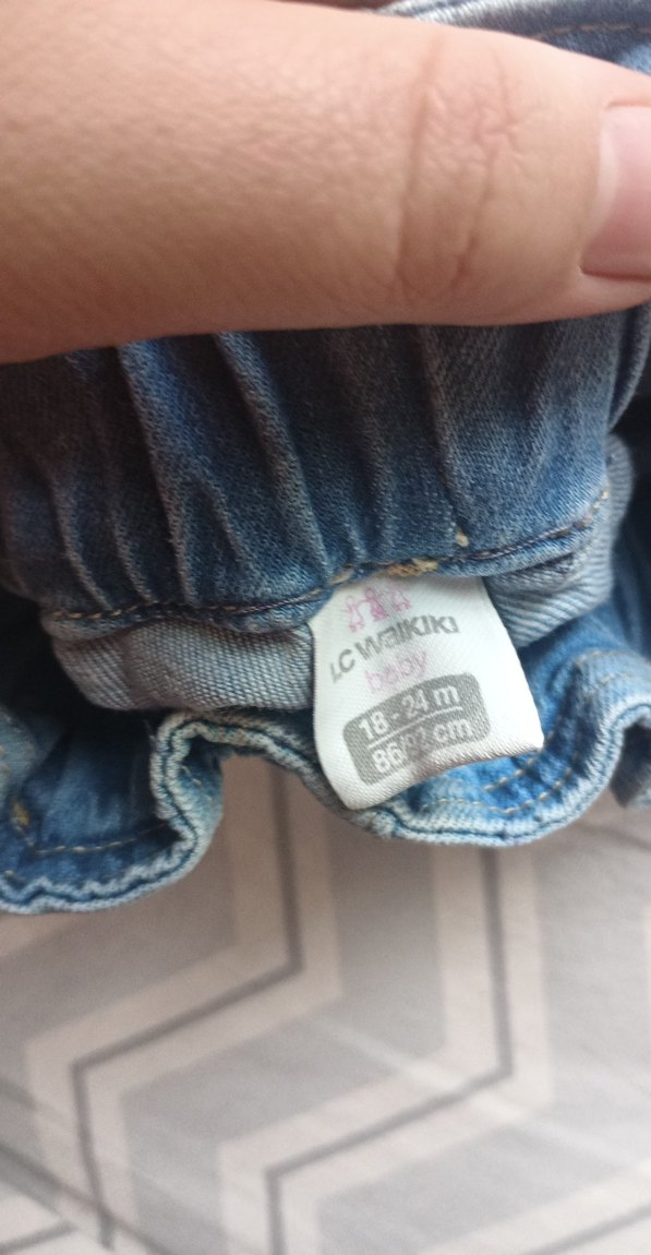 Düğmeli Mavi Kız Kot Şort - Görsel 3