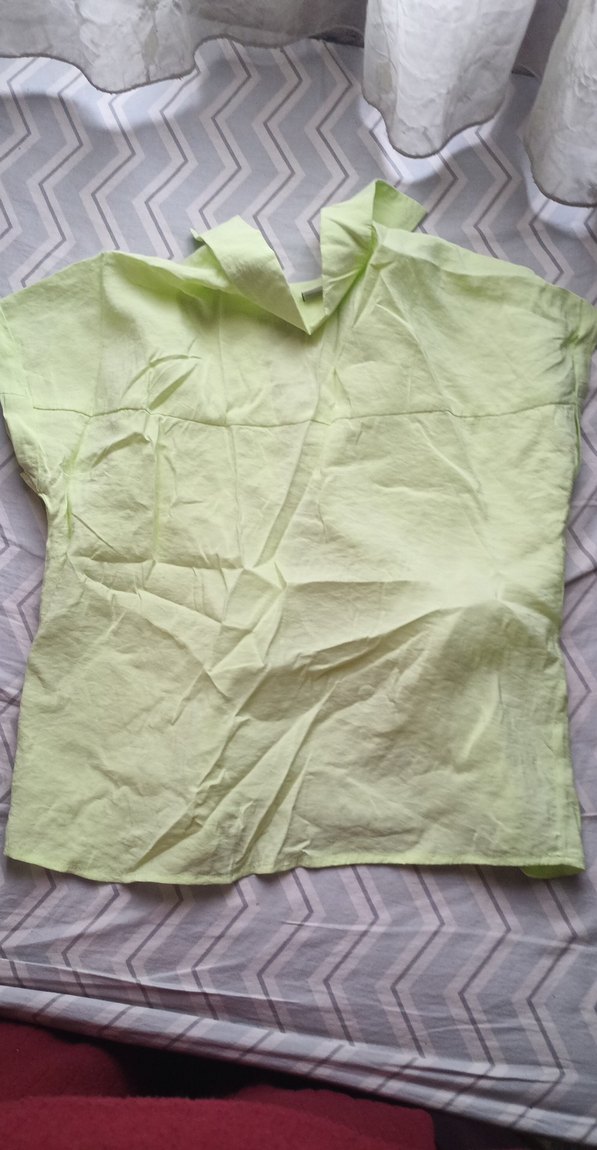 Sarı Keten Kısa Kollu Gömlek - Görsel 2