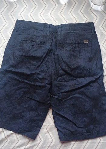 Erkek Lacivert Keten Şort - Görsel 2
