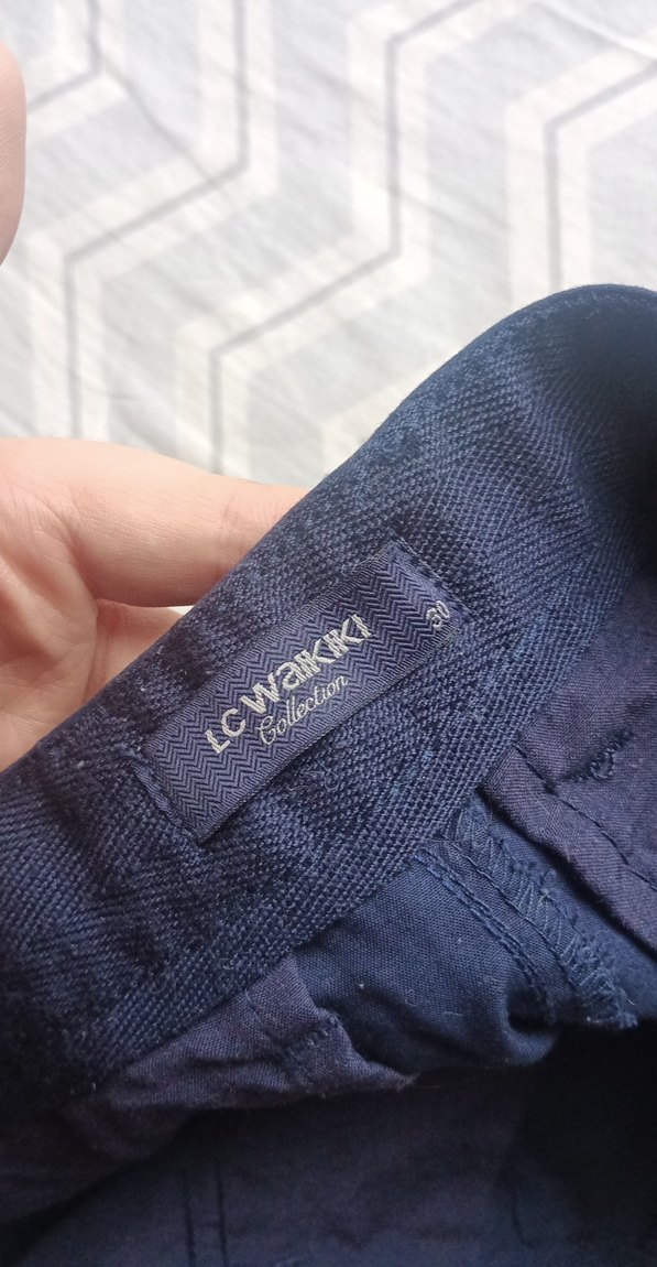 Erkek Lacivert Keten Şort - Görsel 3