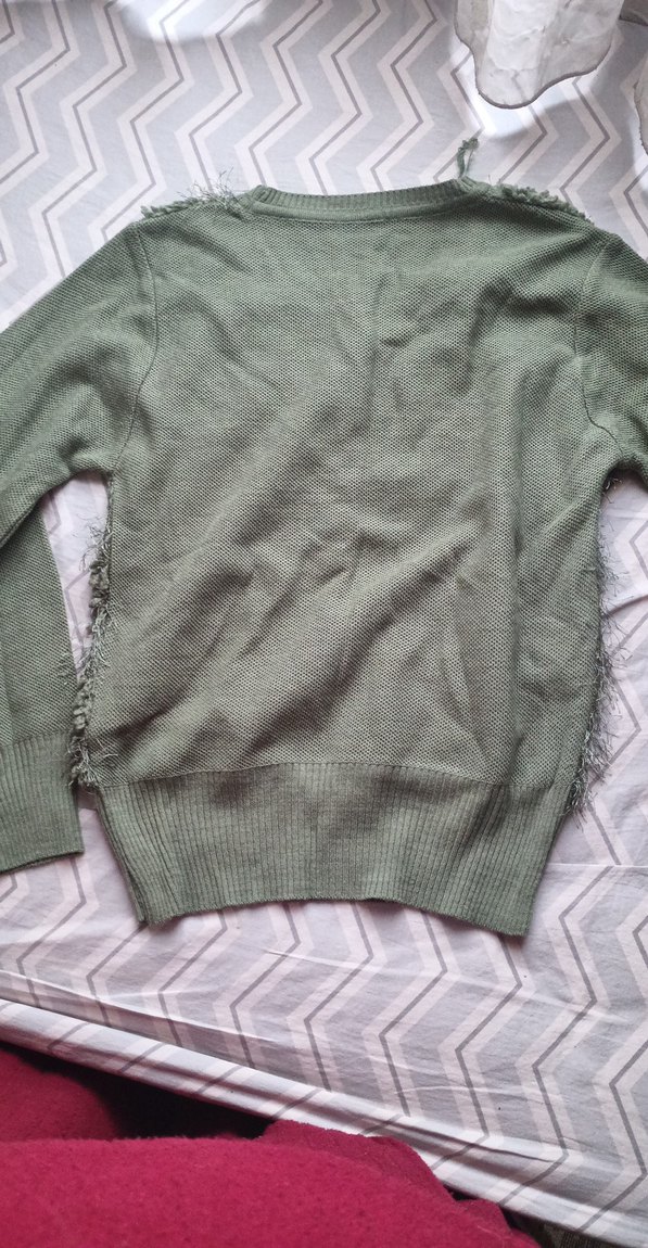 Gri Bohem Tarzlı Kadın Triko Kazak - Görsel 2