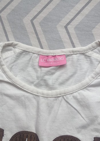 Kız Çocuk Beyaz Baskılı Kısa Kollu Tişört - Görsel 3