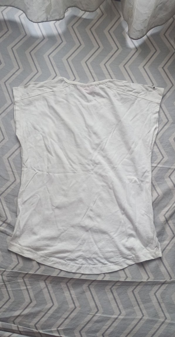 Kız Çocuk Beyaz Baskılı Kısa Kollu Tişört - Görsel 2