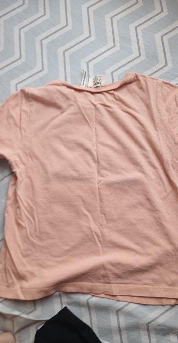 Kız Çocuk Pembe Baskılı Kısa Kollu Tişört - Görsel 3