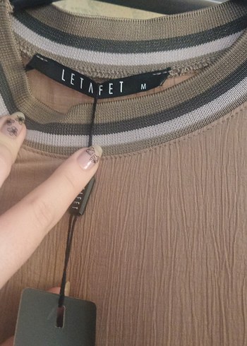 Bej Uzun Keten Salaş Elbise - Görsel 3