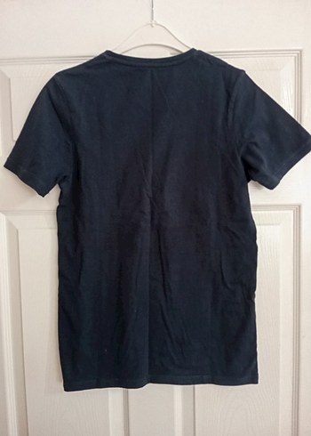 xs Beden Erkek Lacivert Baskılı Denim Tişört