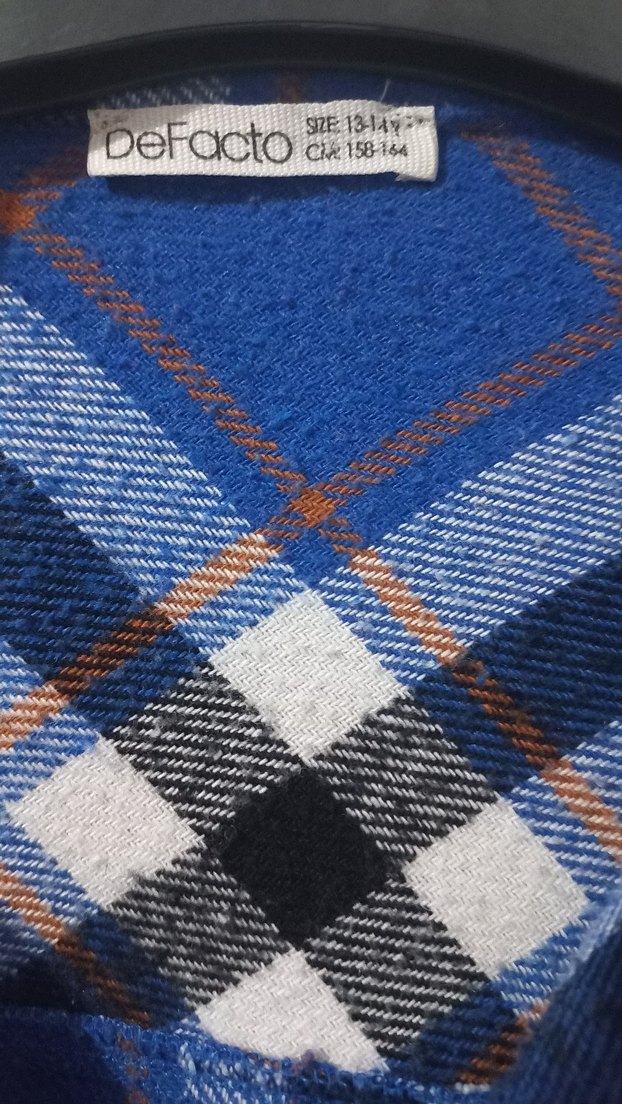 Düğmeli Mavi Ekose  Gömlek - Görsel 3