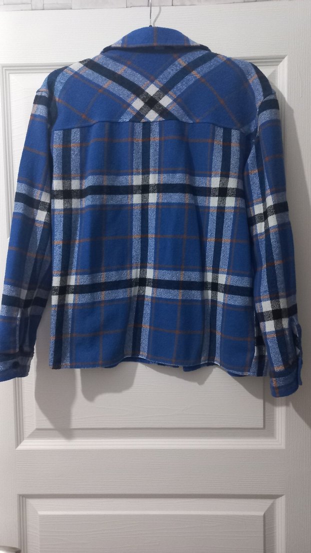 Düğmeli Mavi Ekose  Gömlek - Görsel 2