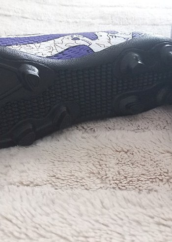 Mor Baskılı Erkek kranpon Futbol Ayakkabısı Velcro - Görsel 4