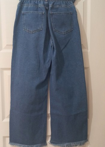 Kadın mavi  Bol Kesim bilbec Kot Pantolon - Görsel 3