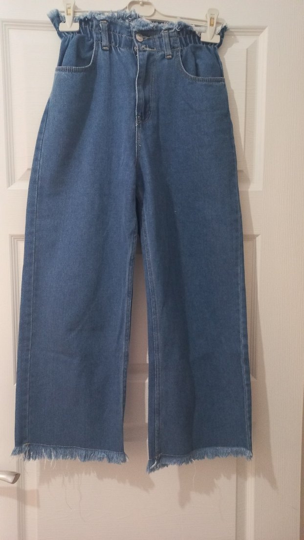 Kadın mavi  Bol Kesim bilbec Kot Pantolon - Görsel 2