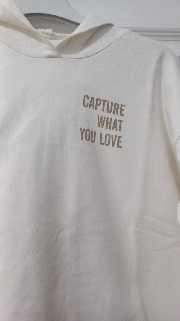 krem rengi  Kapüşonlu Kadın Sweatshirt - Görsel 3