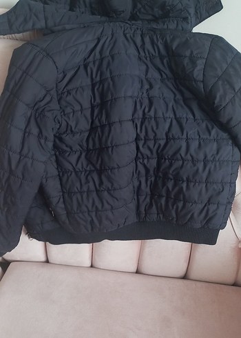 lacivert erkek çocuk Kışlık Sıcakcik tutan  Mont Peluş Detaylı - Görsel 6