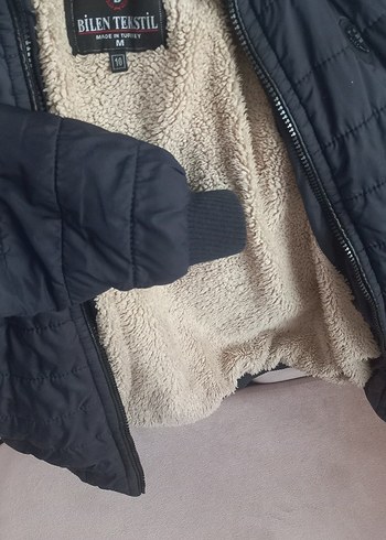 lacivert erkek çocuk Kışlık Sıcakcik tutan  Mont Peluş Detaylı - Görsel 3