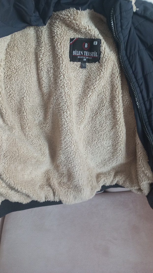 lacivert erkek çocuk Kışlık Sıcakcik tutan  Mont Peluş Detaylı - Görsel 2