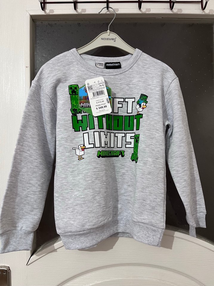 Minecraft Baskılı Gri Erkek Sweatshirt Lcwaikiki - Görsel 2