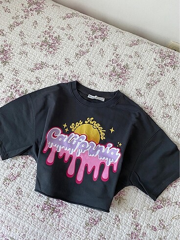 Baskılı Crop Tshirt