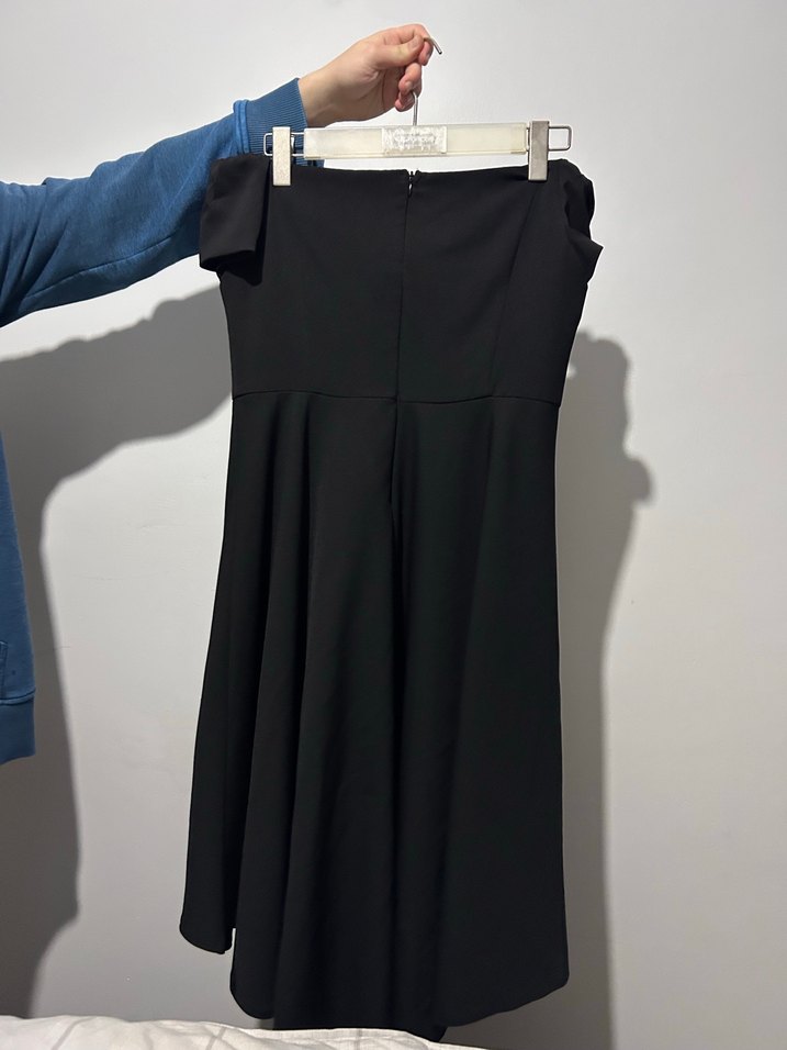 Siyah Straplez Midi Elbise - Görsel 2