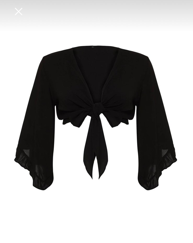 Zincir Detaylı Siyah V Yaka Kadın Bluz - Görsel 4