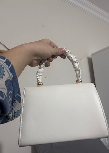 Beyaz Deri Kadın El Çantası - Görsel 2
