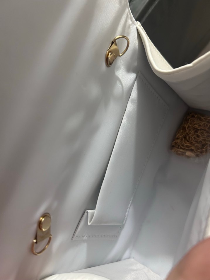 Beyaz Deri Kadın El Çantası - Görsel 3