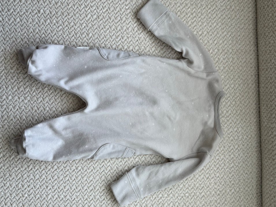 Gri Bebek Tulumu, Uzun Kollu, Düğmeli - Görsel 4