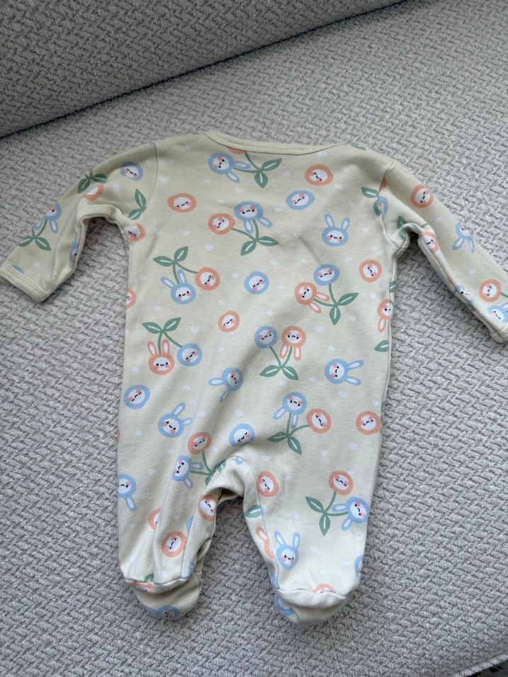 Düğmeli Bebek Kız Tulum - Bej Pastel - Görsel 3