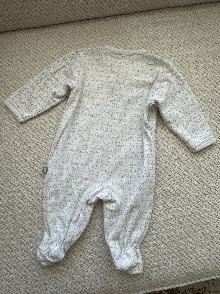 Gri Düğmeli Uzun Kollu Bebek Tulum - Görsel 4