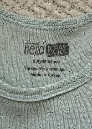 HelloBaby Gri Bebek Kolsuz V Yaka Body