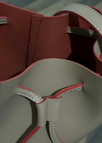 Bej Deri Kadın Omuz Çantası koton - Görsel 3