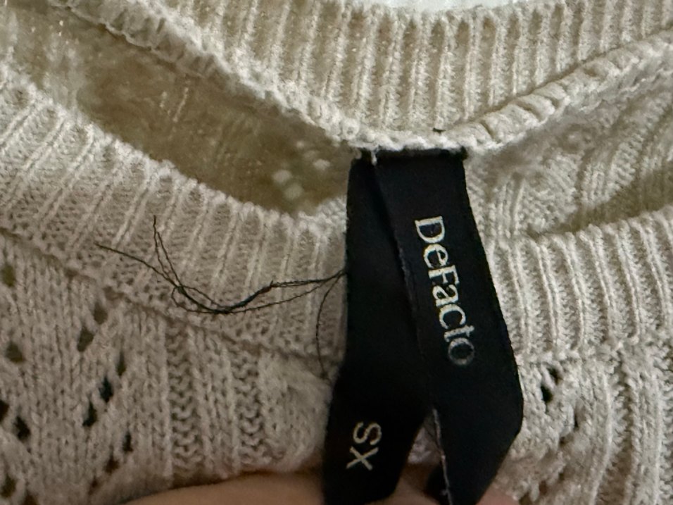 Bej Örgü Kadın Triko Kazak defacto - Görsel 3