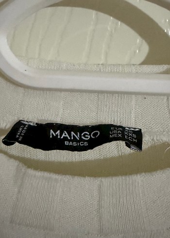 Beyaz Kadın Pamuklu Boğazlı Triko Kazak - Görsel 2