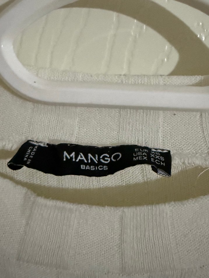 Beyaz Kadın Pamuklu Boğazlı Triko Kazak - Görsel 2