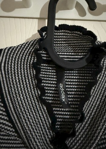 Çizgili Gri Kadın Boğazlı Kazak addax - Görsel 3