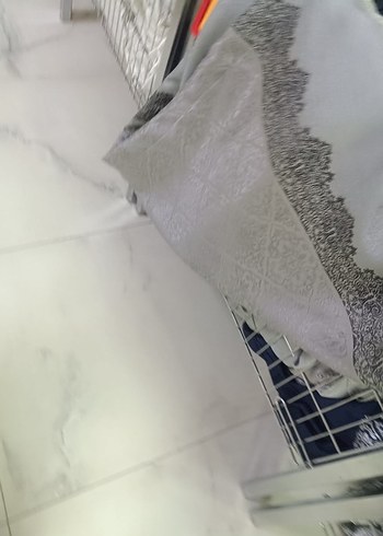 Gri Düz Desenli fon perde taç - Görsel 2